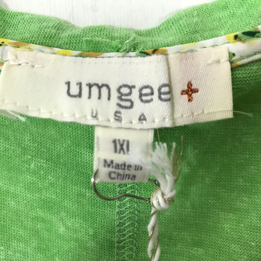 Umgee Short Sleeve Casual Top Green 1X - Picture 7 of 9